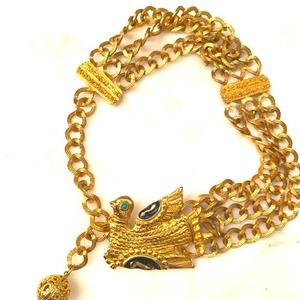 Statement Gold Tone Choker Necklace